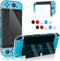 GLDRAM Case for Nintendo Switch OLED Model 2021 with Screen Protector and 10 Pcs Thumb Caps, Clear Protective Hard Cover for Switch OLED Console & JoyCon - Ultra-Slim & Dockable Skin (Blue)