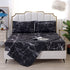 MAG Black Marble Full Size Super Soft Microfiber Bed Sheet 4PC Marble Bedding Sheet Set with 1 Flat & 1 Fitted Sheet with 2 Pillow Shams , 12? Deep