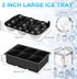 MIGVELA Ice Cube Mold - 2 Inch Large Round Sphere Whiskey Ice Ball Mold & Square Ice Cube Tray with Lid and Funnel for Freezer, Silicone Ice Ball Maker Mold for Cocktails Brandy Bourbon Wine