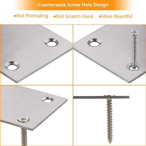 22 PCS Sliver Corner Brace, Stainless Steel 50MM X 50MM X 50MM Heavy Duty L Bracket for Furniture, Corner Steel Joint Right Angle Shelf Support Corner for Shelves, Furniture and Cabinet, Round End