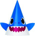 Unique Baby Shark Party Hats - 8 Pcs, Multicolor, One Size