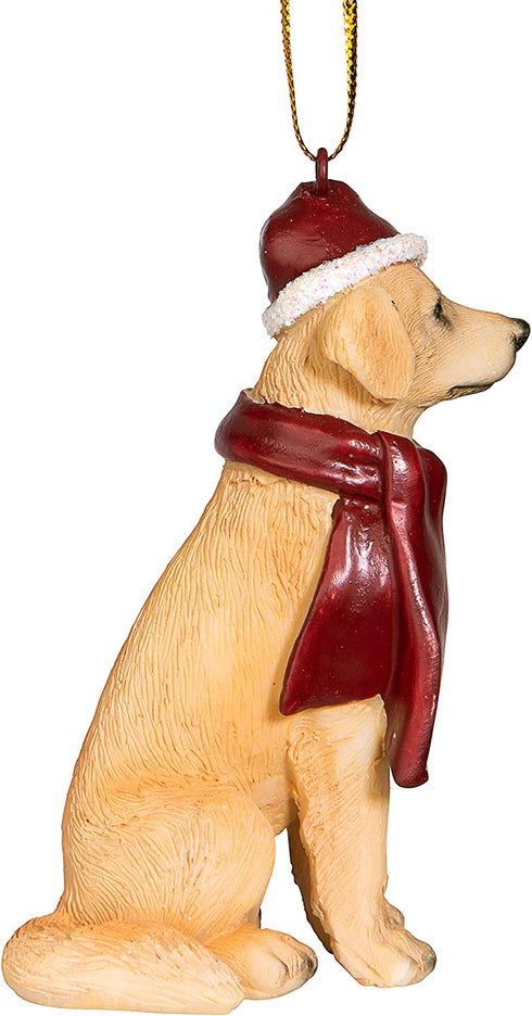 Design Toscano Christmas Xmas Golden Retriever Holiday Dog Ornaments, Full Color