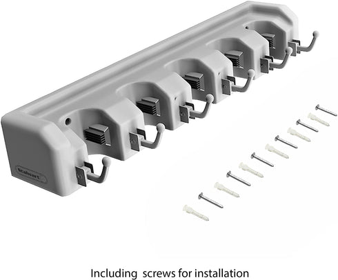 Shovel, Rake and Tool Holder with Hooks- Wall Mounted Organizer for Garage, Closet, or Shed-Hang Home and Garden Tools-Space Saving Rack by Stalwart