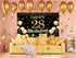RBYOO 28th Gold Black Happy Birthday Backdrop for Girls Women Boy Men 7x5ft Photography Background Banner Birthday Party Decorations Photo Booth Props