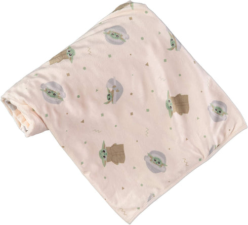 Star Wars Baby Unisex Plush Blanket - Baby Yoda Baby Gifts - Soft Baby Blankets (Off White/Green)