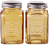 RSVP International Retro Glass Salt & Pepper Shaker | Stainless Steel Lids |, 8 oz, Amber