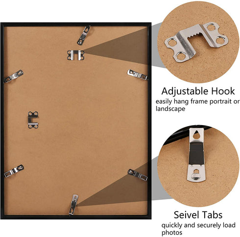 CABAX 12x16 inch Diamond Painting Picture Frames, Compatible With 30x40 Diamond Painting Arts or Photos or Posters, Black Frame with Acrylic Protection and Hanging Kit, Pack of 2