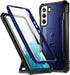 Poetic Revolution Case for Samsung Galaxy S22 5G 6.1 inch, Built-in Screen Protector Work with Fingerprint ID, Full Body Rugged Shockproof Protective Cover Case with Kickstand, Navy Blue