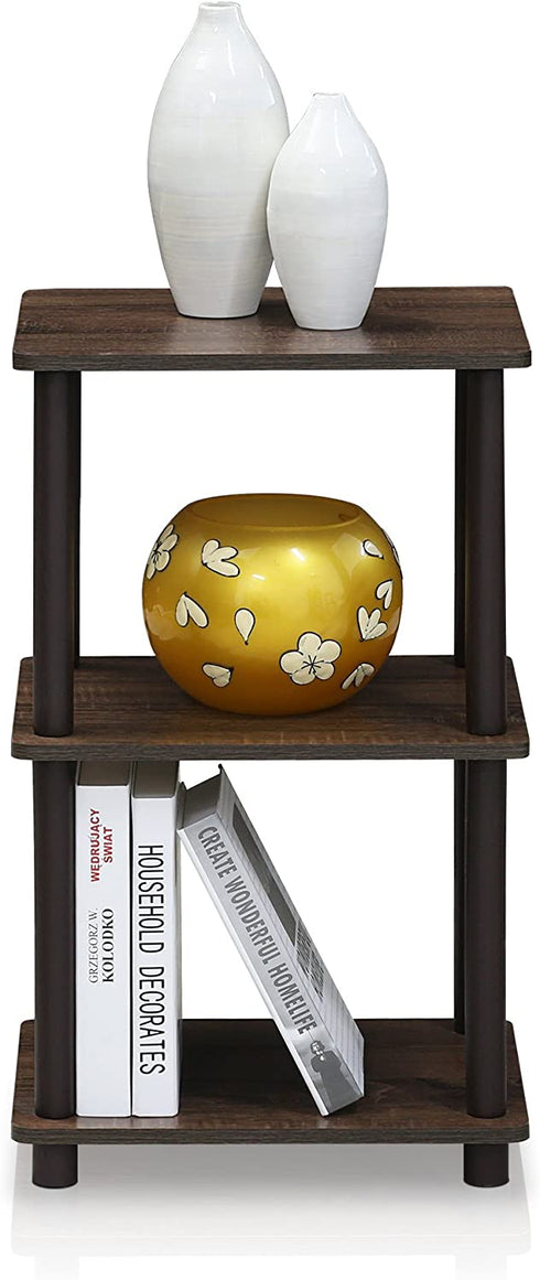 FURINNO Turn-N-Tube 2 Space Shelf, Walnut/Brown