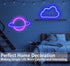 Werfeito 2 Pack Cloud Planet Neon Signs Neon Lights for Wall Decor, USB or Battery Operated LED Neon Sign for Bedroom, Decorative Neon Light Sign for Bar, Living Room, Christmas, Birthday, Wedding