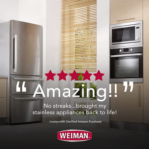 Weiman Stainless Steel Cleaner Wipes (3 Pack) Removes Fingerprints, Residue, Water Marks and Grease from Appliances - Works Great on Refrigerators, Dishwashers, Ovens, and Grills - Packaging May Vary