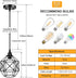 Pendant Lighting, Industrial Light Fixture, Retro Vintage Farmhouse Pendant Lights , Black Metal Cage Hanging Lights, Ceiling Lamp for Kitchen Island, Living Room, Dining Room, Loft, E26 Base, 2-Pack
