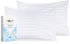 CALIFORNIA DESIGN DEN Soft & Silky 500 Thread Count 100% Cotton is Cool & Smooth, 2 White Standard Pillow Cases Fits Standard & Queen Pillows (Damask Stripe - Pure White)