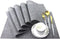 Panda Palm Durable Placemats Set of 6 Vinyl Heat-Resistant Table Mats Washable Plastic Placemats for Dining Table (Grey)