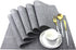 Panda Palm Durable Placemats Set of 6 Vinyl Heat-Resistant Table Mats Washable Plastic Placemats for Dining Table (Grey)
