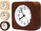 4 Inch Wooden Analog Alarm Clock Battery Operated Non-Ticking with Snooze Button,Night Light,Gentle Wake