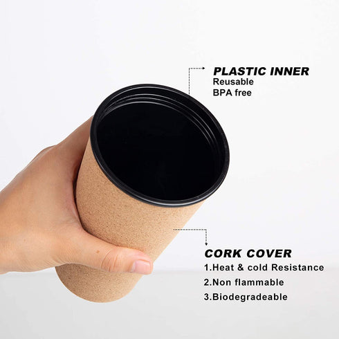 VALUE 16 oz Reusable coffee mug set Cork Cups Travel Mugs Set of 2