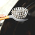 Full Circle Tenacious C Cast Iron Brush and Scraper with Bamboo Handle Skillet Scrubber with Tough Nylon Bristles, Grey, One Size, Gray