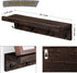 Coat Rack Wall Mount with Shelf Coat Racks with Hooks Bathroom Shelf with Hooks Entryway Coat Rack Organizer for Hanging Hat Keys Set of 2, Expresso
