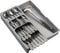 KAKUNM Kitchen Drawer Organizer Expandable Adjustable Utensils Silverware Tray for Drawer, Spoon Knife and Fork Partition Storage,Large, Gray