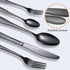 SoulFox Matte Black Silverware Set,20-Piece Flatware Cutlery Set in Ergonomic Design Size and Weight, Stainless Steel Flatware Set for 4.Used for Home and Restaurant, Dishwasher Safe(Black)