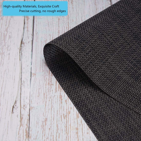 Placemats Set of 4 Jolumros Place Mats for Dining Table Non-Slip Heat Resistant Washable Woven Vinyl Place Mats for Kitchen Decor Insulation Table Mats(Black)