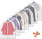 VOSIGREEN Dust Proof Garment Bags 7 Piece Set - 31 Inch Translucent Garment Covers with Full-Length Zipper for Closet Clothes Storage and Travel. Bonus: 5 Natural Cedar Ball.