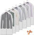 VOSIGREEN Dust Proof Clear Garment Bags 7 Piece Set - 40 Inch Translucent Suit Bags with Full-Length Zipper for Closet Clothes Storage and Travel. Bonus: 5 Natural Cedar Ball.