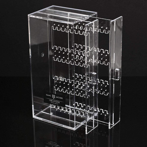 Isaac Jacobs 2 Drawer Acrylic Earring Holder, Jewelry Organizer Case (Holds up to 48 Pairs)