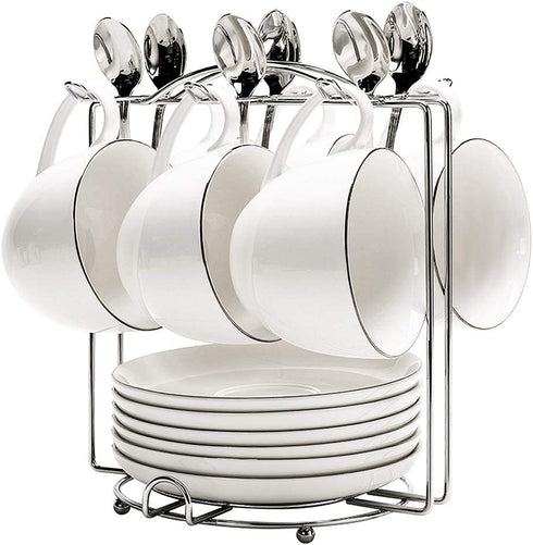 MyLifeUNIT Coffee Cup Holder, Stainless Steel Coffee Cup Rack Stand for Counter, 6 Hooks