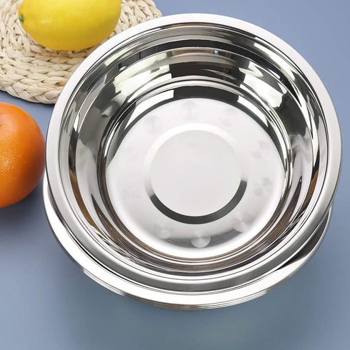Zerdyne 4-Pack Small Kitchen Salad Bowls, Stainless Steel Prep Metal Mixing Bowls