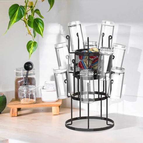 Coffee Mug Holder, Auledio 3 Tier Mug Tree Stand for Counter, Metal Tea Cup Rack Holder Tabletop Mug display Rack, Holds 15 Mugs, Black