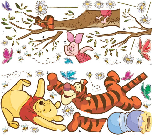 RoomMates RMK2463GM Winnie The Pooh Swinging For Honey Peel and Stick Giant Wall Decals