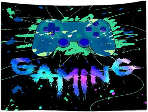 Gaming Tapestry for Teens Boys Men Kids Son 60X50 Inch Gamer Gamepad Playstation Video Game Action Buttons Wall Hangings Art Bedroom College Dorm Home Decor Gift