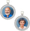 Bridal Wedding Bouquet Photo Charm Silver Rhinestone Photo Charm Pack of 2 with Resizing Software