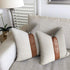 cygnus 20x20 Pillow Covers Set of 2 Farmhouse Decor Stripe Patchwork Linen Throw Pillow Covers Modern Faux Leather Cushion Covers for Couch Sofa,Gray