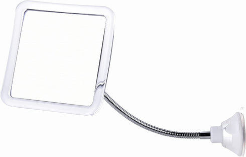 Mirrorvana Flexible Fogless Shower Mirror for Shaving with Height Adjustable Gooseneck, 360° Swivel and Upgraded Suction, Shatterproof 6.3" x 6.3" Surface