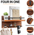 OurWarm Key Holder and Mail Organizer Wall Mounted with Key Hooks, Key Hanger Rack Rustic Home Decor for Entryway Mudroom Bathroom Kitchen, Brown