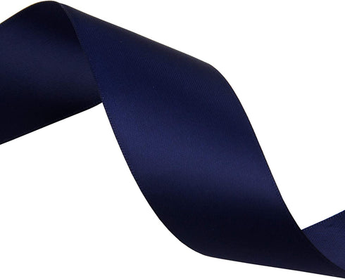 VATIN 1-1/2" Wide Double Faced Polyester Satin Ribbon - 50 Yard (Navy Blue), Perfect for Wedding, Gift Wrapping, Bow Making & Other Projects
