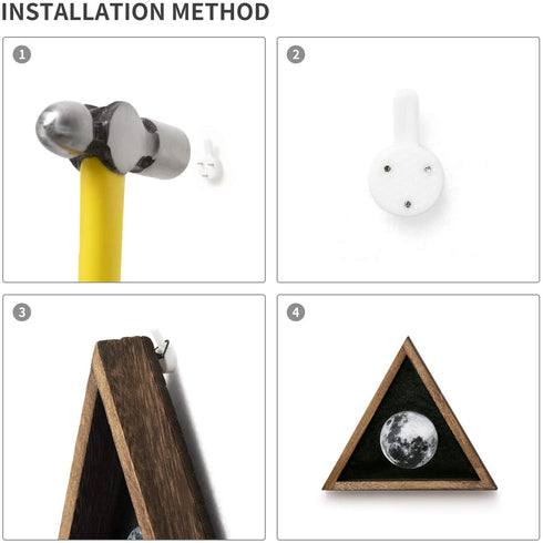 Dahey Rustic Wall Moon Phases Decor Wood Moon Signs Framed Wooden Modern Art Trio Wall Pediments for Apartment Bedroom Living Room Gallery Set of 3, Black