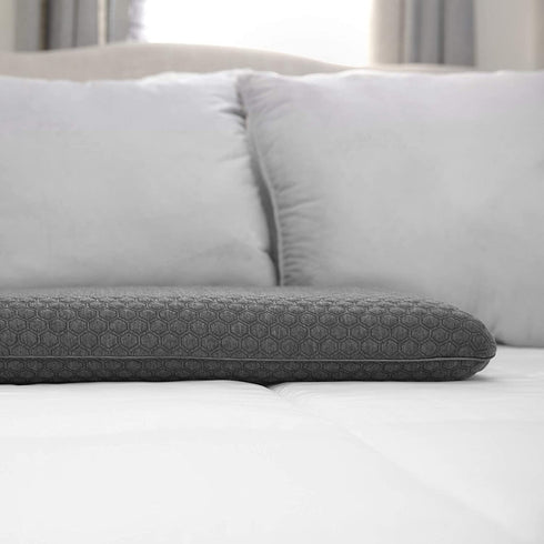 SensorPEDIC Low Profile Memory Foam Pillow, 1 Count (Pack of 1), Grey