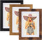 Trwcrt Mixed Colors 4x6 Picture frames Set of 3, Rustic Photo Frames for 4 x 6 Photos with Mat or 5x7 Photos without Mat, Wall and Tabletop Display