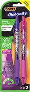 BIC Gel-ocity Quick Dry Special Edition Fashion Gel Pen, Medium Point (0.7mm), Assorted Fashion Colors, 2-Count
