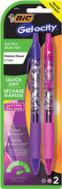 BIC Gel-ocity Quick Dry Special Edition Fashion Gel Pen, Medium Point (0.7mm), Assorted Fashion Colors, 2-Count