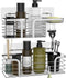 Shower Caddy Shelf Organizer 2-Pack with Soap Dishes, No Drilling Wall Mounted Shower Organizer with 4 Adhesives and 4 Hooks, SUS304 Stainless Steel Shower Storage Rack for Bathroom, Kitchen(Silver)