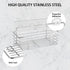 Shower Caddy Shelf Organizer 2-Pack with Soap Dishes, No Drilling Wall Mounted Shower Organizer with 4 Adhesives and 4 Hooks, SUS304 Stainless Steel Shower Storage Rack for Bathroom, Kitchen(Silver)