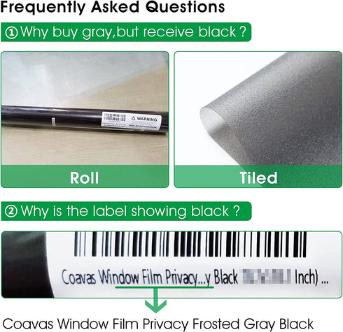 Coavas Window Privacy Film Frosted Glass Static Clings Non Adhesive Opaque Vinyl Bathroom Door Decorative Stickers UV Blocking Heat Control Coverings for Home Office (17.5 x 118.1 Inch, Grey)