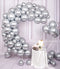 SUWEN Silver Metallic Balloons Kit 67PCS 10 Inch 5 Inch Different Sizes Latex Helium Shiny Chrome Silver Balloons for Birthday Graduation Anniversary Party Decorations
