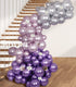 SUWEN Silver Metallic Balloons Kit 67PCS 10 Inch 5 Inch Different Sizes Latex Helium Shiny Chrome Silver Balloons for Birthday Graduation Anniversary Party Decorations