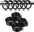 ANJUU 36 Pack 38mm Inner Diameter Metal Curtain Drape Sliding Eyelet Rings Black Tone